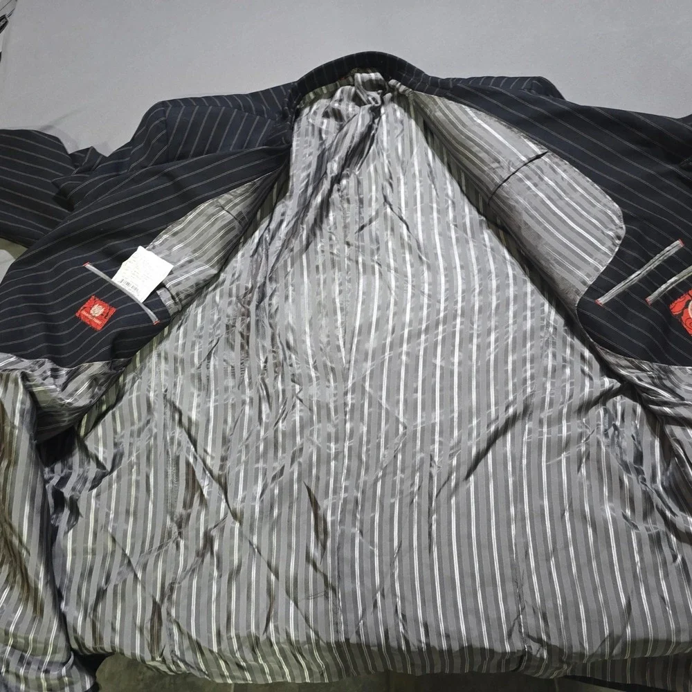 Caravelli Fusion 3 Piece Suit Mens jacket 56L 52x28 pants Vest pinstripe